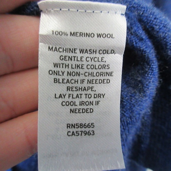 Nordstrom 100% Washable Merino Wool Sweater Men XL Blue 1/4 Zip Pullover 388 - Picture 4 of 13